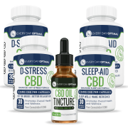 Every Day Optimal CBD 2 Sleep Aid CBD, 2 D-Stress CBD, and 1,000mg CBD Tincture Bundle